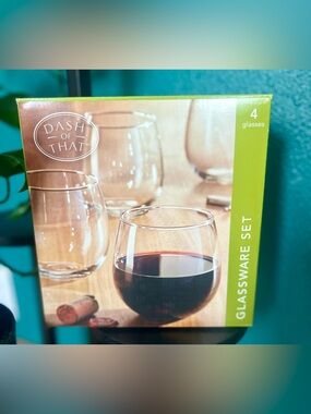 Clear Stemless Wine Glasses - Set of 4